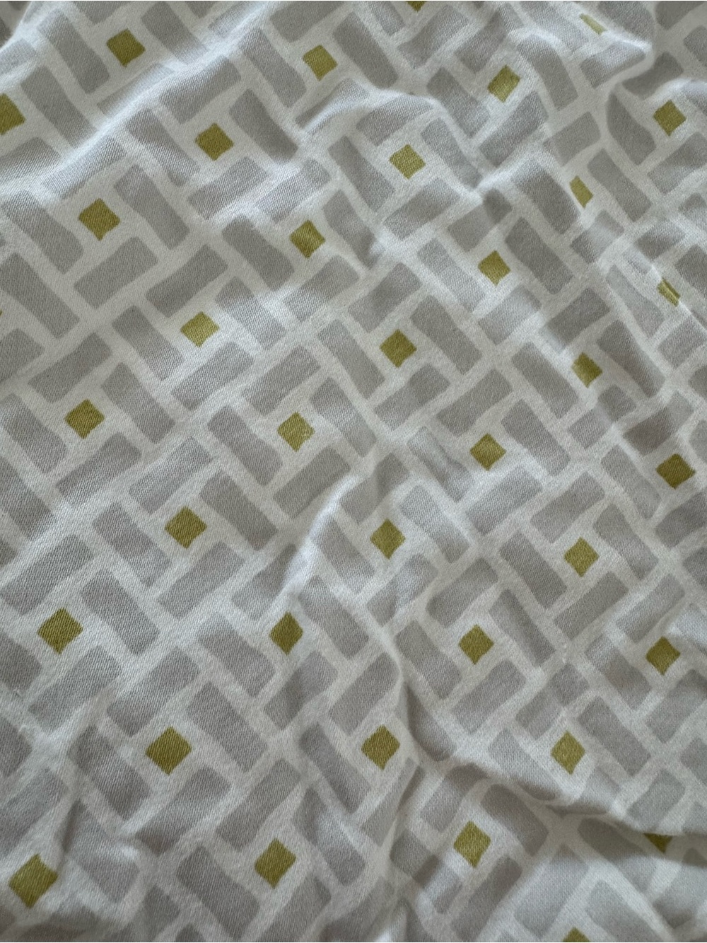 Serena & Lily Geometric Gray and Olive Patterned Crib Bedding